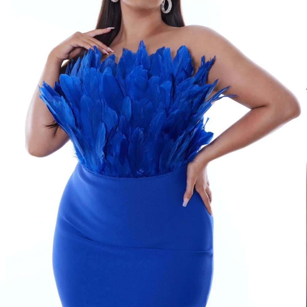 CLEARANCE SALE Feather top midi dress